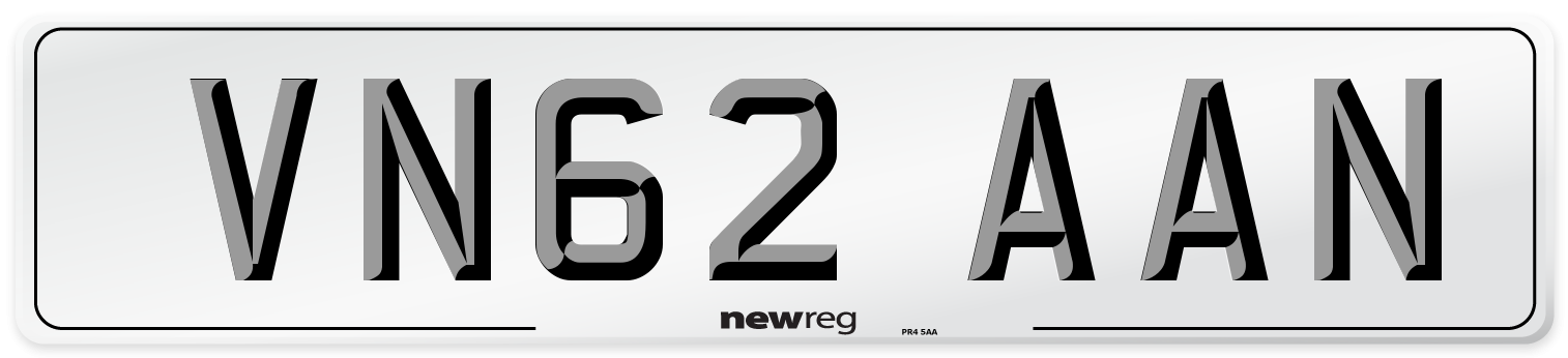 VN62 AAN Number Plate from New Reg